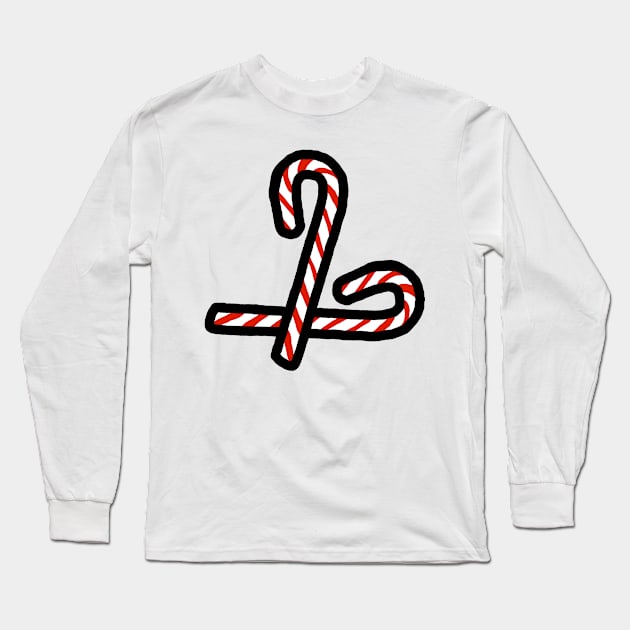 Two Christmas Candy Canes Long Sleeve T-Shirt by ellenhenryart